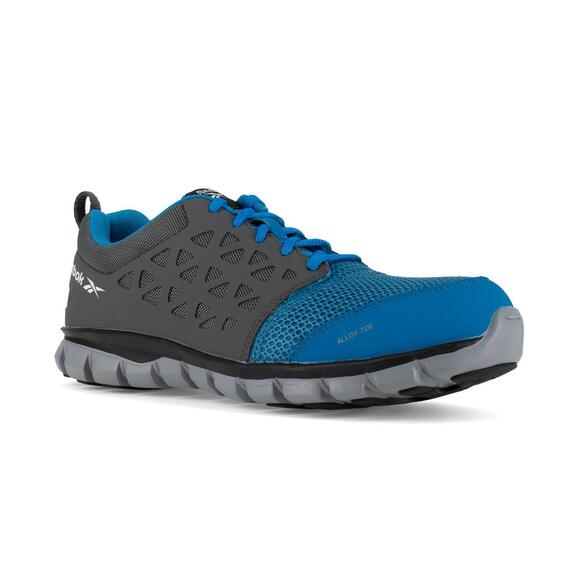 NEW REEBOK WORK men\'s sublime alloy safety toe shoes in blue/gray